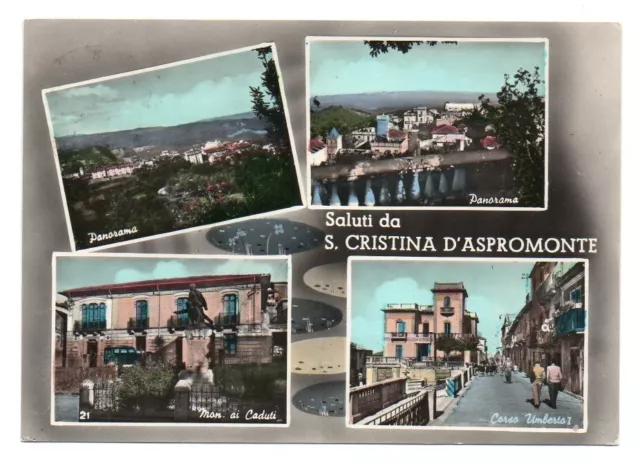 Santa Cristina D'aspromonte, Saluti, Vedutine, Cartolina Colori, Viaggiata 1960
