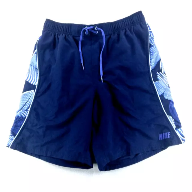 Nike Swim Trunks Mens Sz Large Blue Mesh Lined Pockets Drawstring Board Shorts