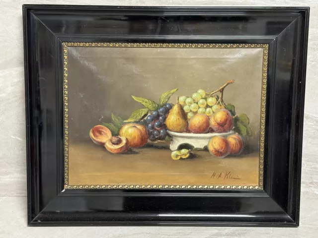 Antikes Früchte Stillleben signiert H.A.Klein Ölgemälde Ölbild Obst Malerei