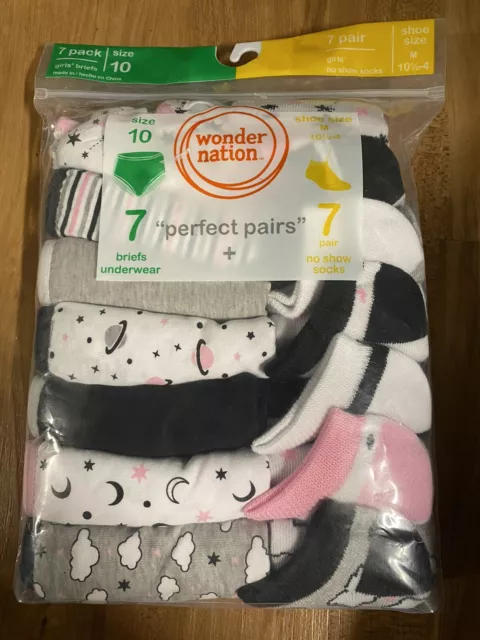 Girls 14 Pack Wonder Nation Multicolor Briefs Panties Underwear