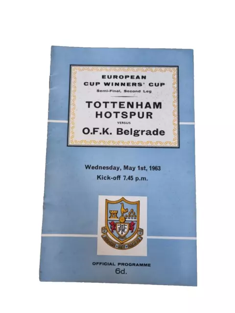 1963 ECWC Semi Final Tottenham Hotspur v OFK Belgrade 2nd Leg 1st May