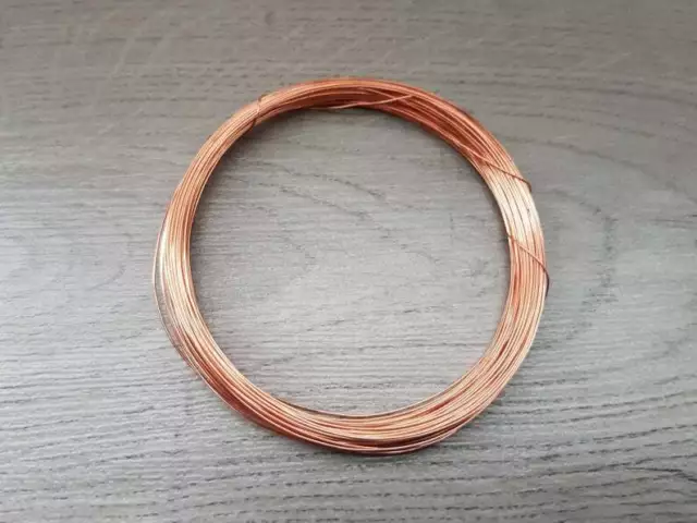 15 Metres Solid Bare Round Copper Wire - 0.45mm - 25AWG