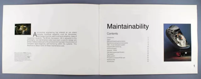 British Aerospace Bae 146 Maintainability 1987 Manufacturers Sales Brochure 2