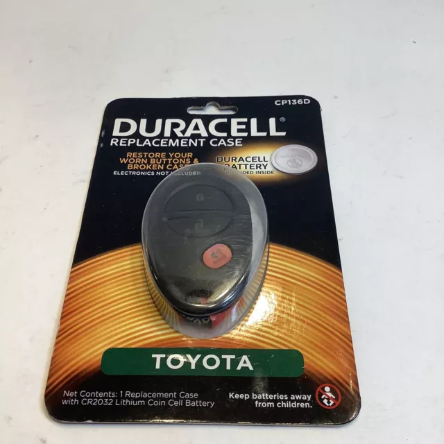 Duracell Plastic Black Automotive Double Sided Replacement Case for ToyotaRemote