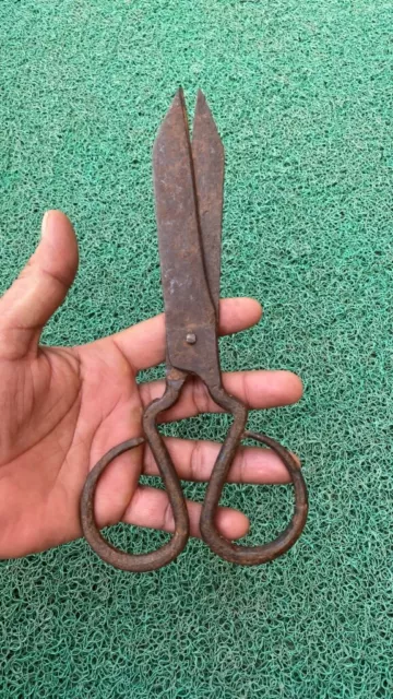 Ancient Rare Vintage Rustic Old Original Collectible Iron Hand Forged Scissor