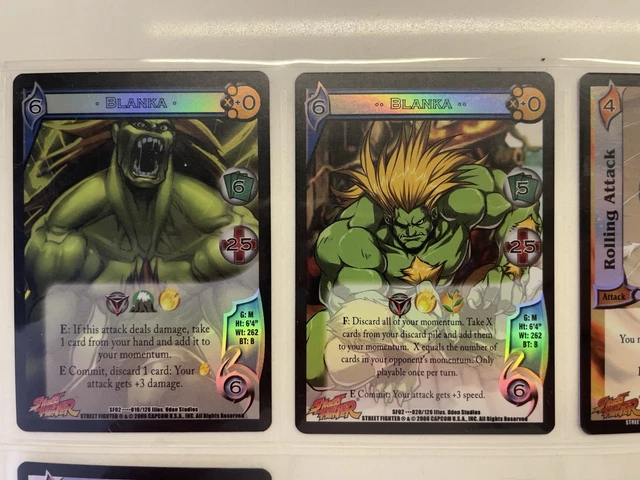RARE FOIL STREET Fighter II Blanka Character and Attack UFS Cards