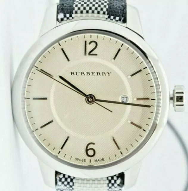 Burberry Horseferry Check Sapphire Crystal Watch NEW NWT