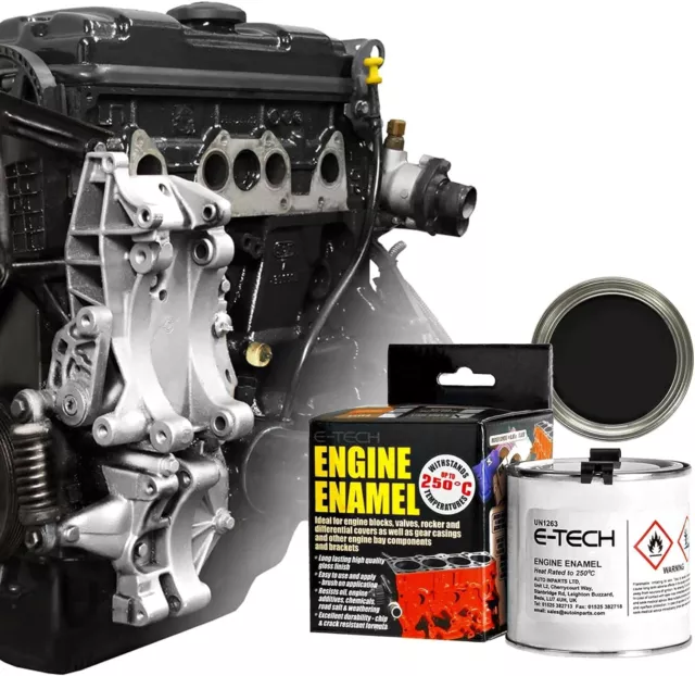 Vernice smaltata per auto ad alto calore E-Tech 250 ml - nero