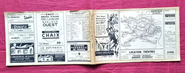 catalogue Horaires CHAIX banlieue OUEST /service d'hiver mars --21 mai 1955 SNCF