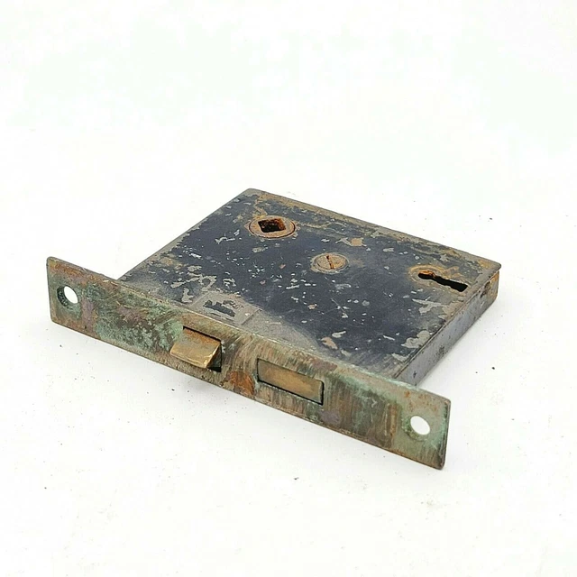 Vintage  Cast Iron Door Mortise Lock Salvage Hardware Skeleton Key hole  B143