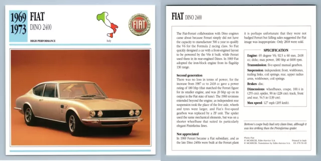 Fiat - Dino 2400 - 1969-73 High Performance Collectors Club Card