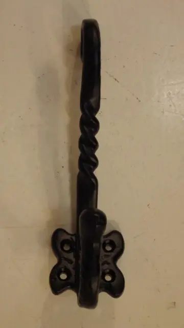 Black  iron "old English" double coat hook 145 mm high Superior brass 2018 2