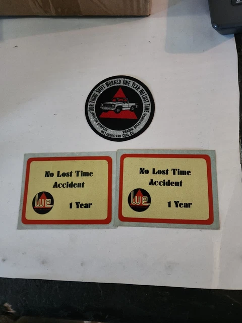 (3) NOS Vintage 1980’s Westmoreland SAFETY AWARD COAL MINING STICKERS