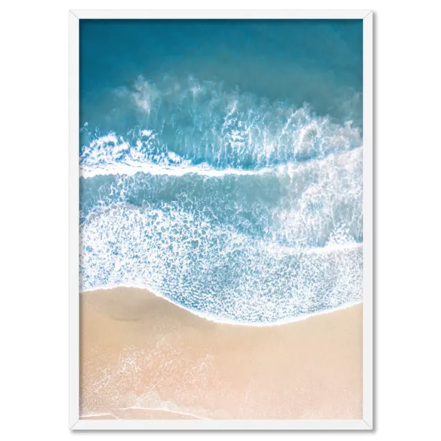 Aerial Ocean Print. Vertical Ocean Wall Art Print. Coastal Home Decor | ESK-06