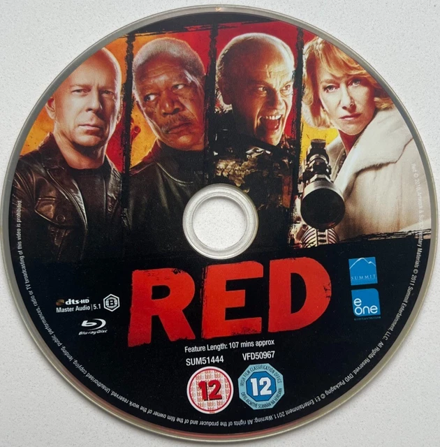 RED - BRUCE Willis Blu-Ray Disc Only In A Clear Sleeve - Free Postage ...