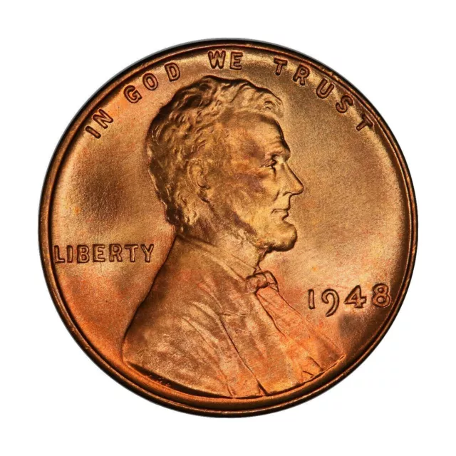 1948 P Lincoln Wheat Cent Choice BU 1c Brilliant Uncirculated OBW Superb Detail