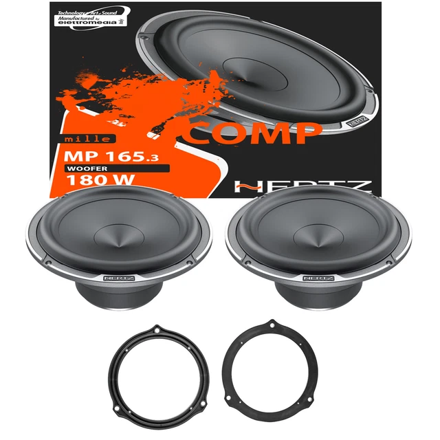 Haut-parleur Woofers Hertz MP 165.3 - 165 Mm, 300W, Cône Cellulose, Pour Auto Hi-Fi 2 Voies, Installation Facile