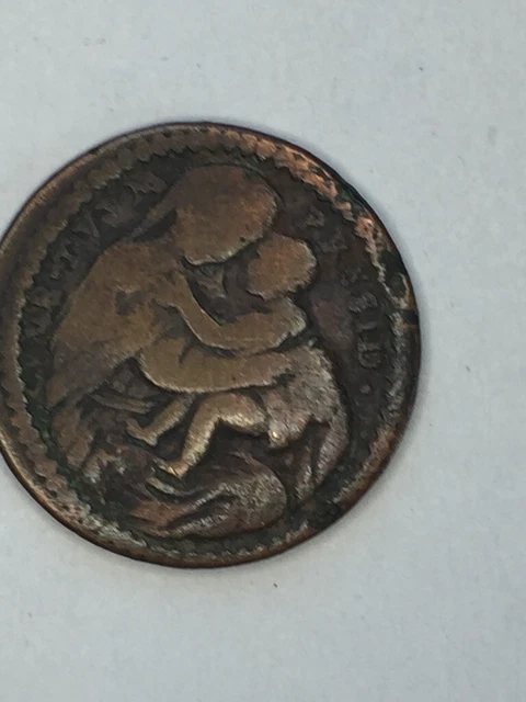 Raro antico fuori centro martellato madonna & bambino sub tuum (possibilmente moneta papale)