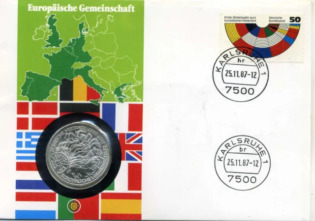 Numisbrief Deutschland 1987 Europäische Gemeinschaft mit 10 DM Silber 1987 N_104