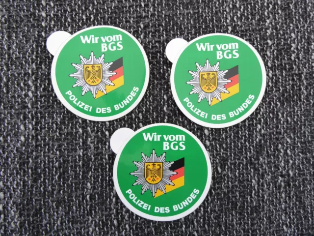 3 alte Aufkleber Sticker Bundesgrenzschutz WIR VOM BGS - POLIZEI DES BUNDES