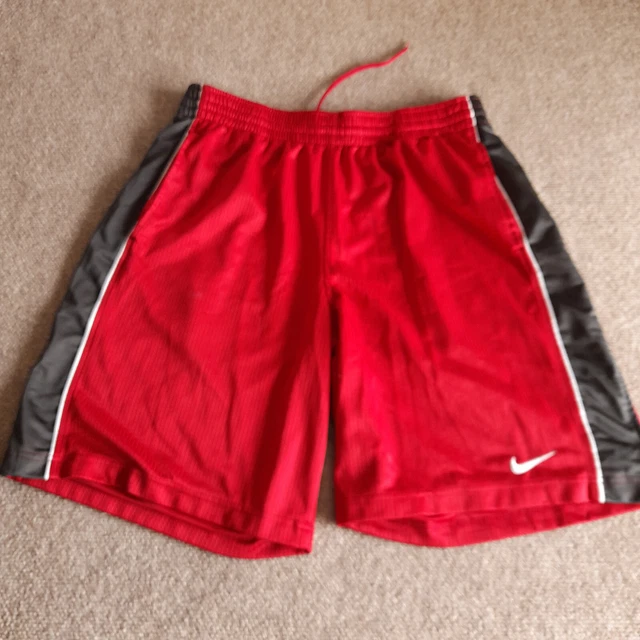 Vintage Nike Classic Red Perforated Shorts Adult L Basketball Casual Retro