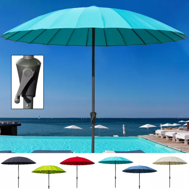 Garden Parasol Large 2.5M Sun Shade Metal Patio Crank Handle Canopy Umbrella