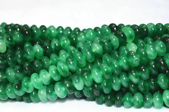 New 5x8mm Green Emerald Abacus Gemstones Loose Beads 15" #KH177