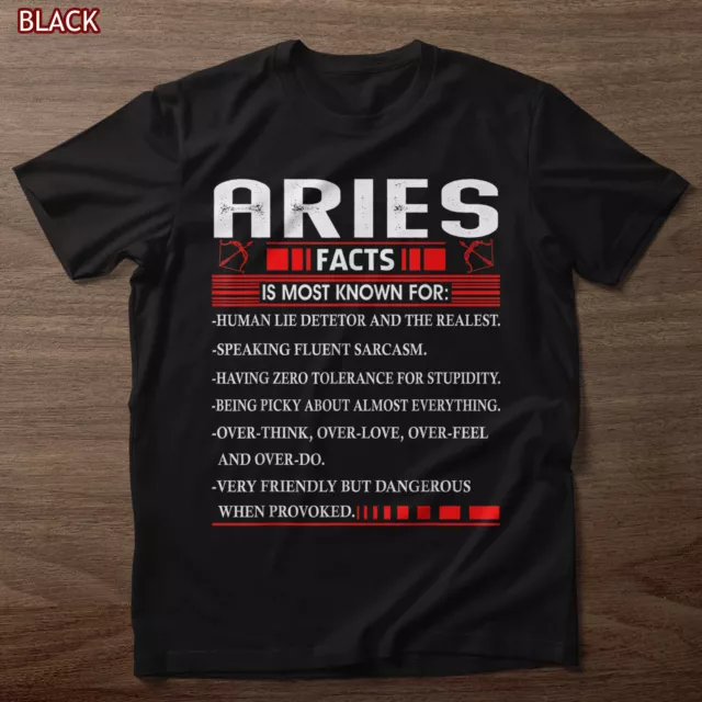 Aries Zodiac Birthday Aries Facts Gift Funny T-Shirt, Birthday Gift, Tee Gift