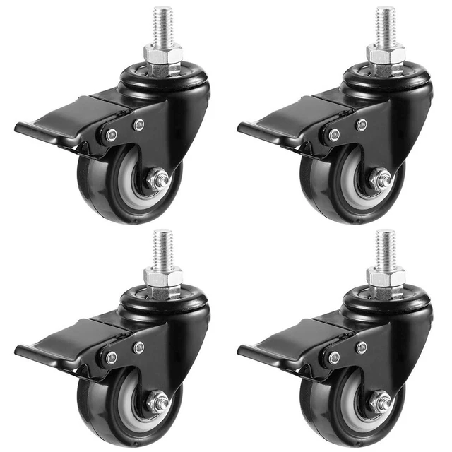 Alto Qualità Rotelle Ruote Plastica / Acciaio Sicurezza 10.2x5.1cm Freno Ruote
