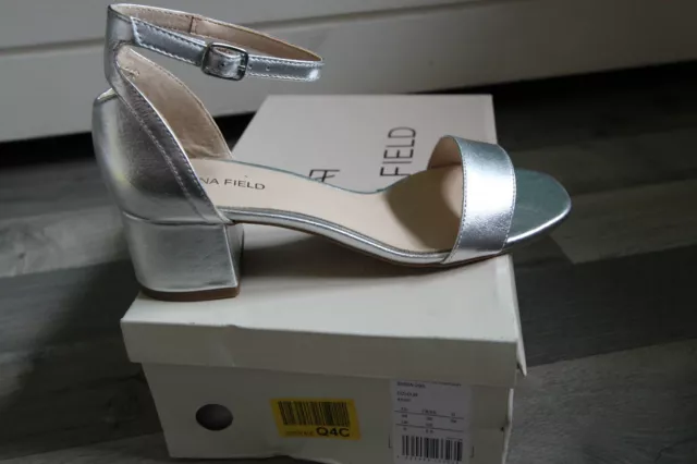 ANNA FIELD SANDALES argent es talon carr 5 cm taille 38 9 EUR