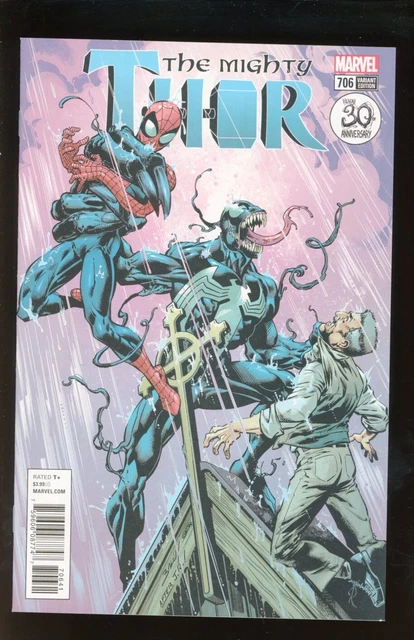 MIGHTY THOR #706 NEAR MINT 9.4 2018 MARK BAGLEY VENOM 30th ANNIVERSARY VARIANT