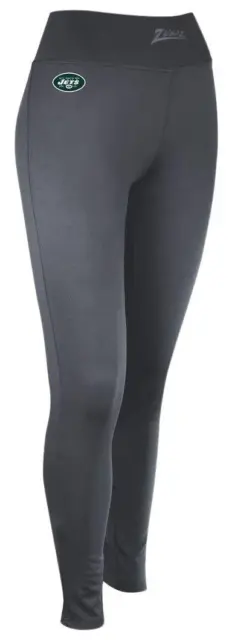 New York Jets Women's S Zubaz Team Logo Leggings / Yoga Pants Solid Gray NWT