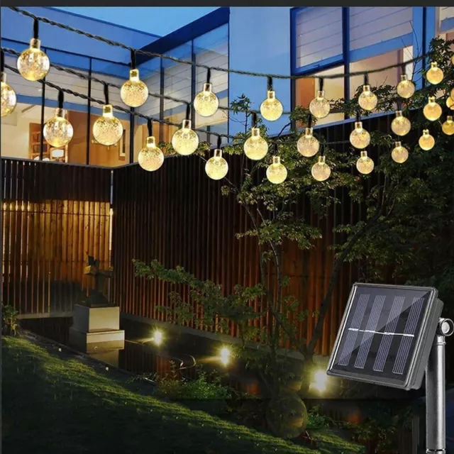 36FT Solar Fairy String Lights 60 LED Outdoor Festival Garden Party Decoration