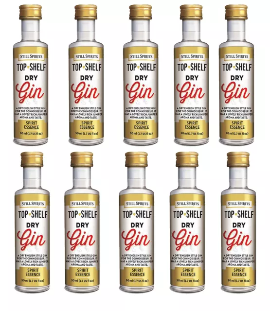 10 x Still Spirits Top Shelf Dry Gin Flavouring Essences 50ml Home Brew Alcohol