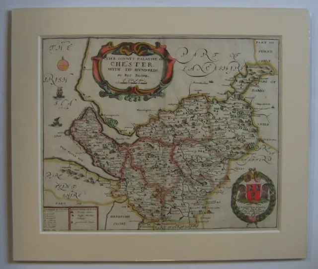 Cheshire: antique map by Richard Blome, 1673
