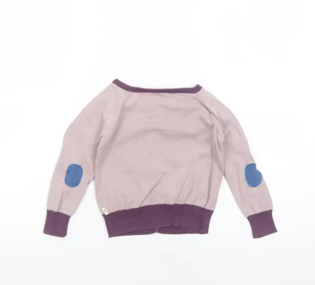 Maglione cardigan in cotone viola collo rotondo per bambina Aya Naya taglia 2 anni con bottone - Fl 2