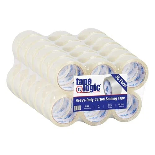 Tape Logic 2 Inch x 55 Yards Clear Acrylic Packing Tape 2.0 Mil Thick Pack of...