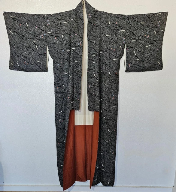 Vintage Antique Silk Kimono Art Deco Duster Robe Lined ~ Lovely Rarity