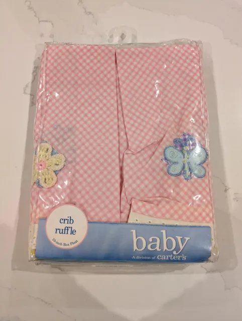 Volantes para cuna Carters bebé niña - caja plisada de 10 pulgadas rosa