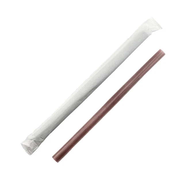Darling Food Service Wrapped Brown 8" Jumbo Straw - 5000 / CS