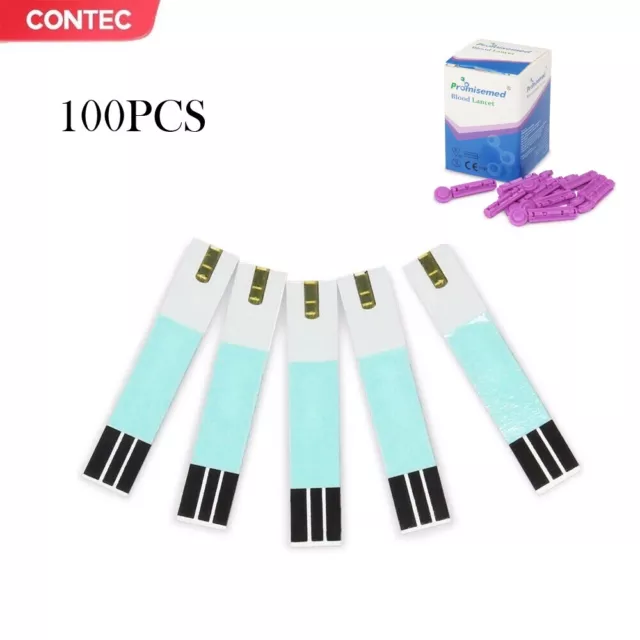 100pcsTest Strips with Lancets for CONTEC Glucometer Blood Glucose Meter KH100