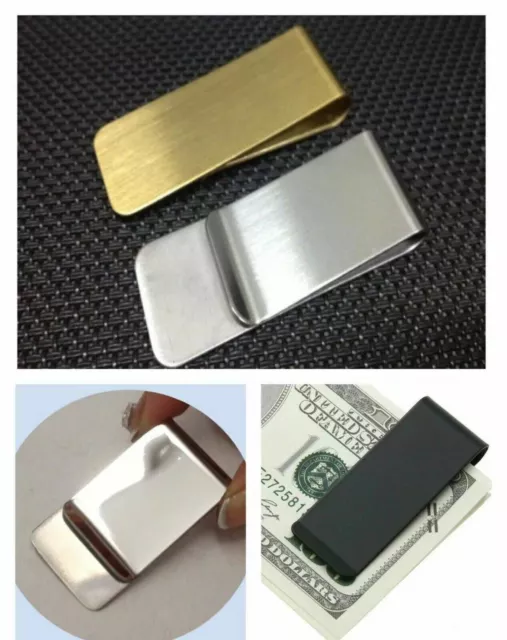 Metal Stainless Steel Money Cash Clip Collar Card Gift Mens Women Wallet Gift