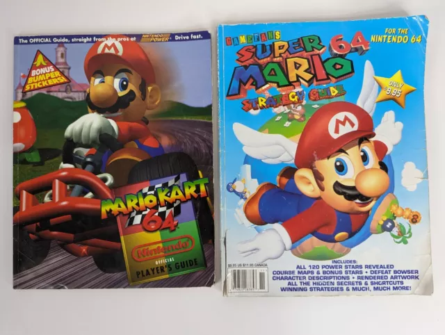 GAME FAN'S SUPER Mario Nintendo 64 Strategy Guide & Mario Kart 64 ...