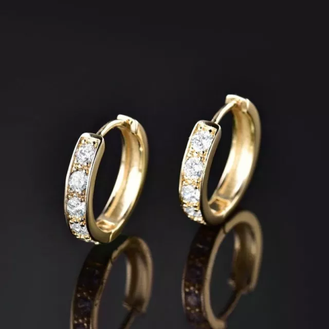 Women Jewelry 14k Gold Filled Womens Sapphire Crystal Fashion Hoop Earrings Gift