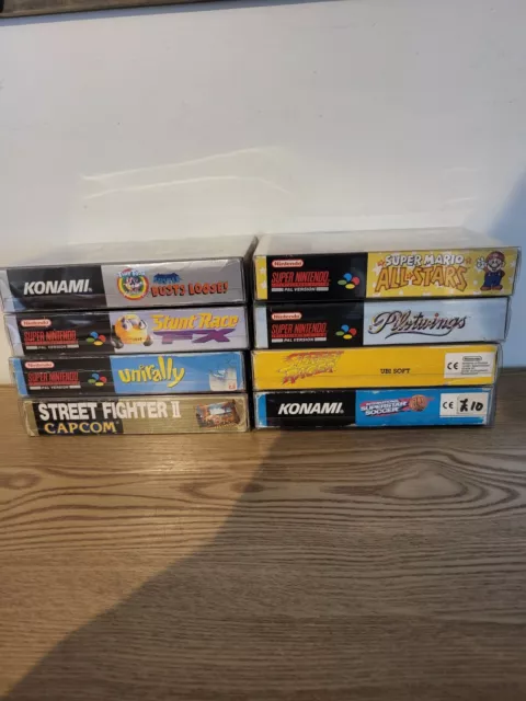 Super nintendo / snes games bundle - CIB x 8 inc MARIO, STREET FIGHTER,UNIRALLY