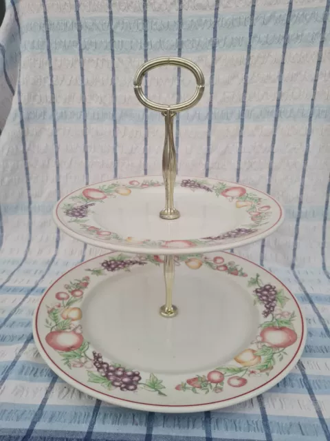 Vintage BOOTS ORCHARD Pattern 2 TIER CAKE STAND