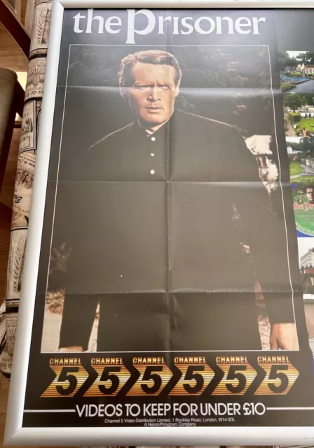 Patrick McGOOHAN - The Prisoner seltener Kanal 5 Video Promo Poster Top Zustand