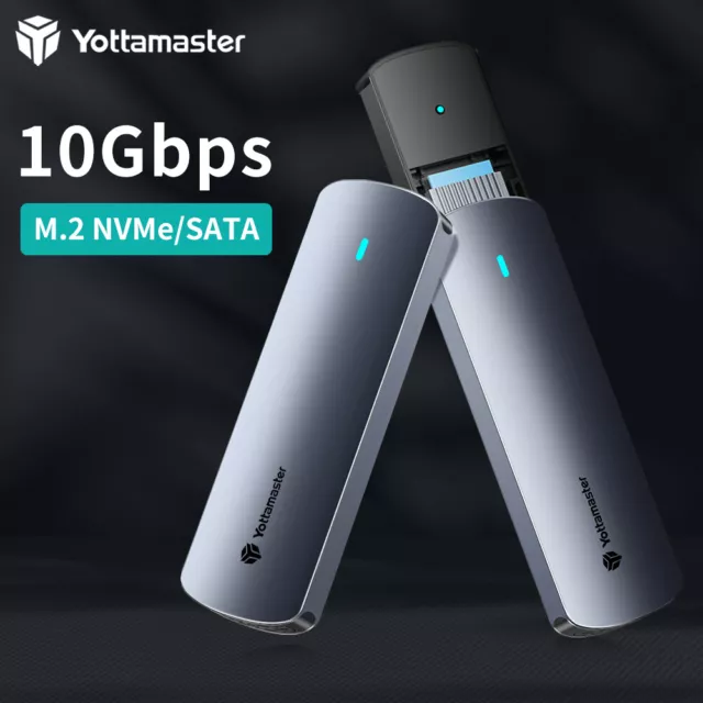 Yottamaster M.2 NVMe SATA SSD Hard Drive Enclosure USB Converter External Case