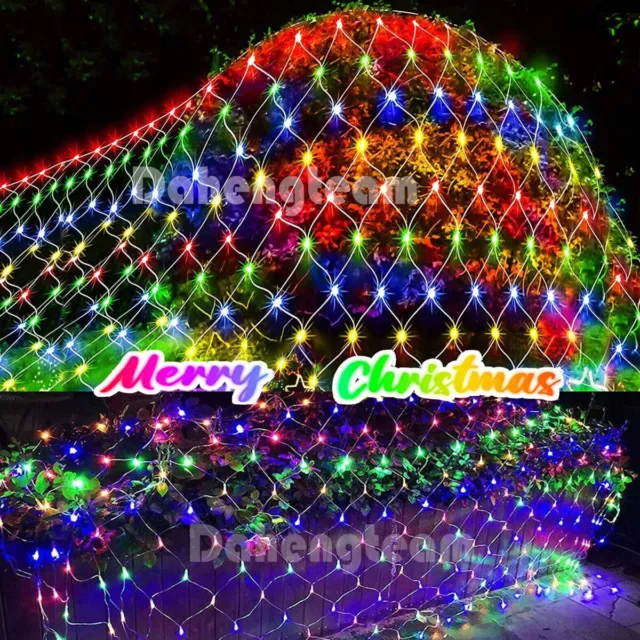 LED Net Fairy Lights Mesh String Curtain Xmas Wedding Party Outdoor Garden Decor