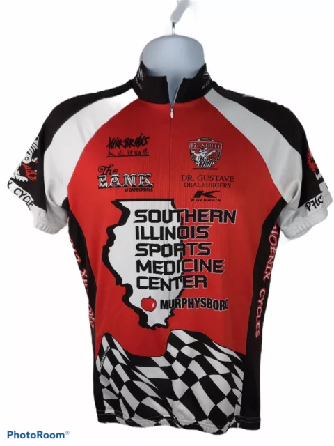 Schwinn Mens Large Multicolor 3/4 Zip Short Sleeve Athletic Wear Cycling Jersey